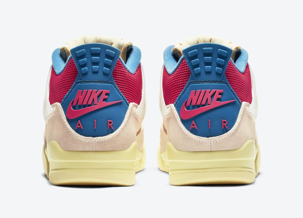 Nike Air Jordan 4 Retro, белый с красным и синим, нубук, текстиль, мужские