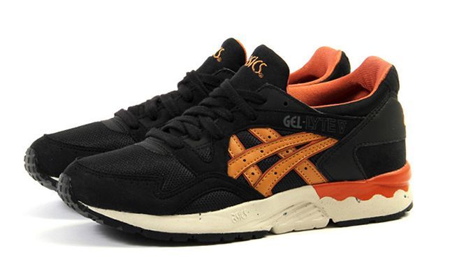 Asics Gel Lyte 5 черные с оранжевым (35-44)