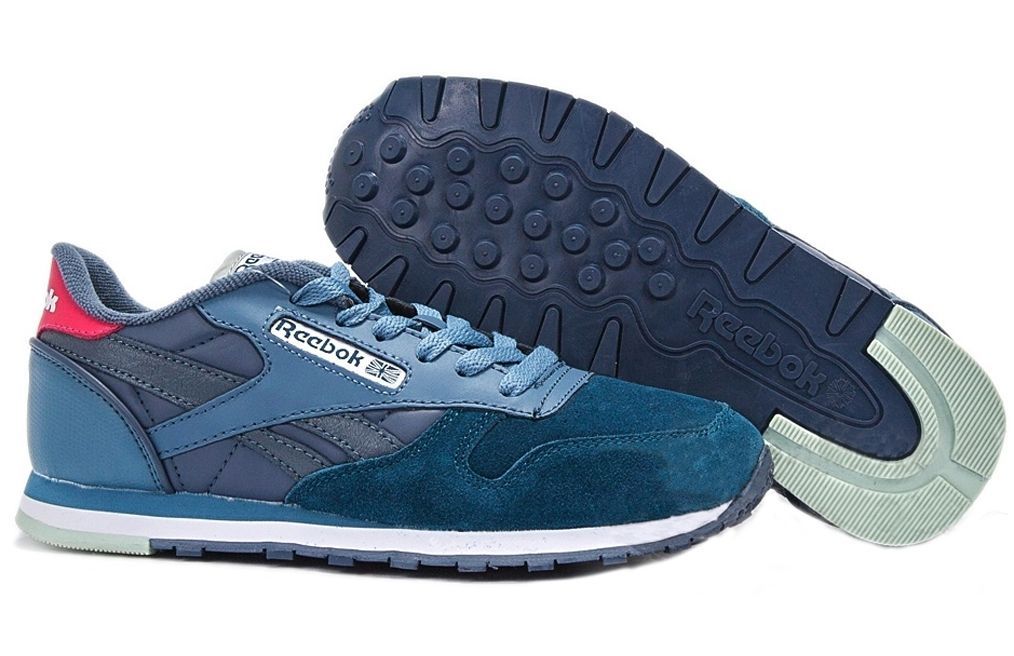 Reebok Classic синие с зелеными (35-39)