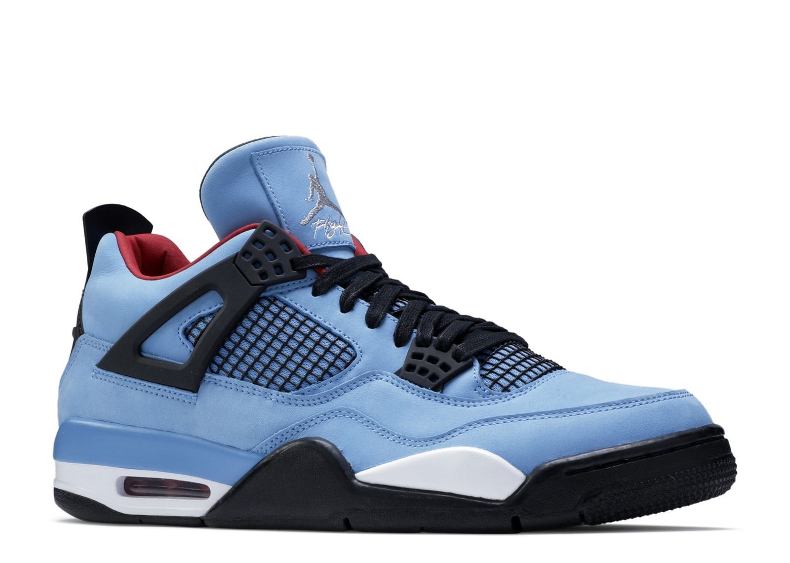 Nike Air Jordan 4 Retro 'Cactus Jack', светло-синие, нубук, мужские